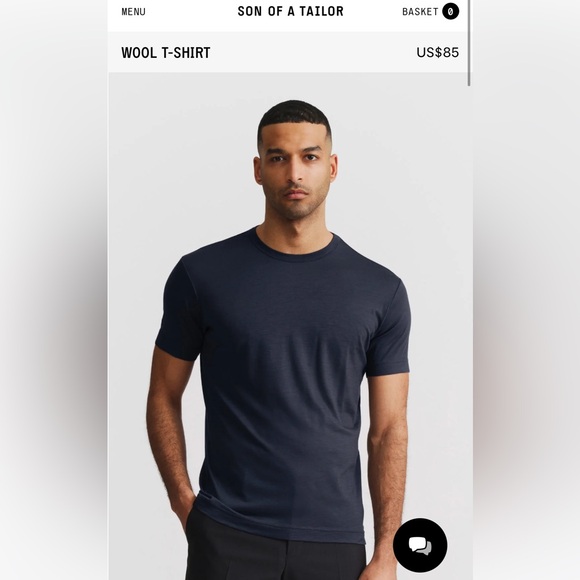 SON OF A TAYLOR WOOL TSHIRT NAVY - Picture 1 of 3